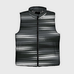 Женский жилет Тёмный серый абстрактные полосы, цвет: 3D-светло-серый