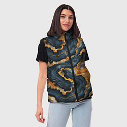 Женский жилет Золотистый мрамор, цвет: 3D-черный — фото 2