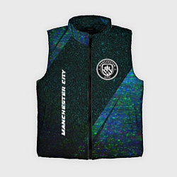 Женский жилет Manchester City glitch blue