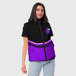 Женский жилет Among us neon geometry, цвет: 3D-черный — фото 2