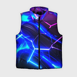 Женский жилет Микс разломленных плит и неоновое свечения, цвет: 3D-черный
