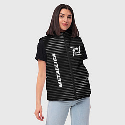 Женский жилет Metallica metal rock lines, цвет: 3D-черный — фото 2