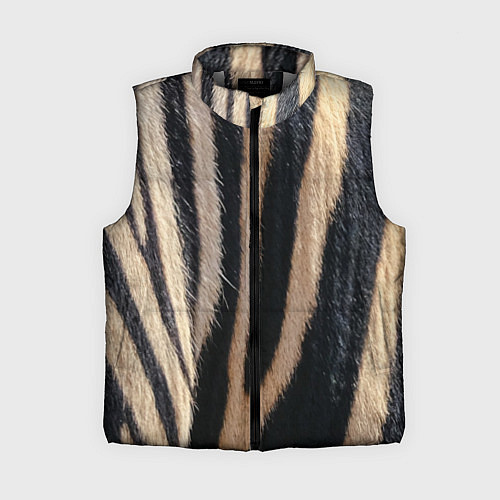Женский жилет Мех зебры / 3D-Светло-серый – фото 1
