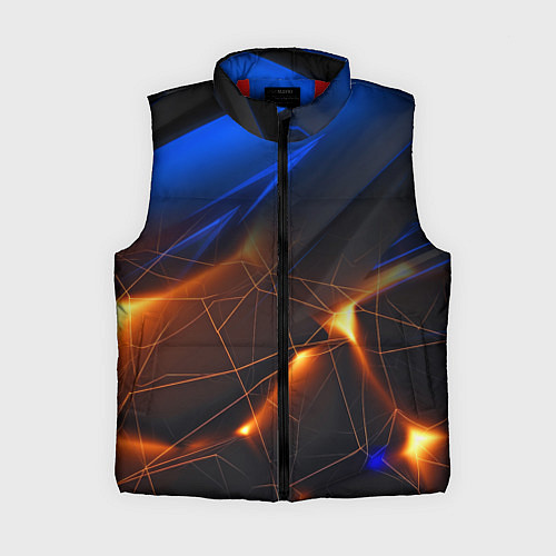 Женский жилет Синяя абстракция с желтыми плитами / 3D-Красный – фото 1