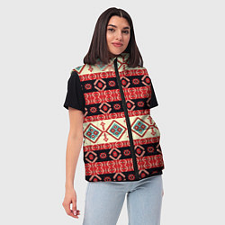 Женский жилет Этнический геометрический узор, цвет: 3D-красный — фото 2