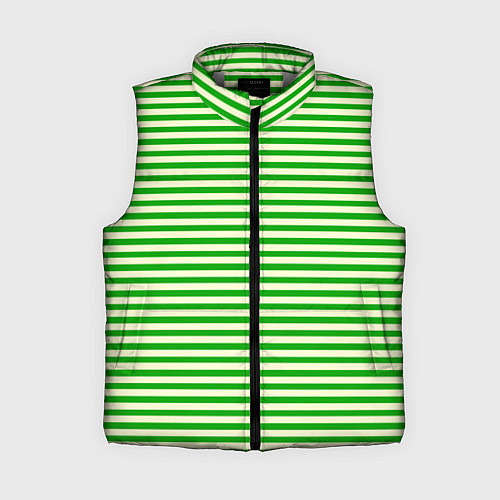 Женский жилет Бежево-зелёный полосатый / 3D-Светло-серый – фото 1