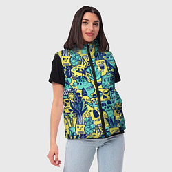 Женский жилет Монстры тропические, цвет: 3D-черный — фото 2