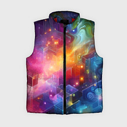 Женский жилет Геометрический неоновый космос - нейросеть, цвет: 3D-красный