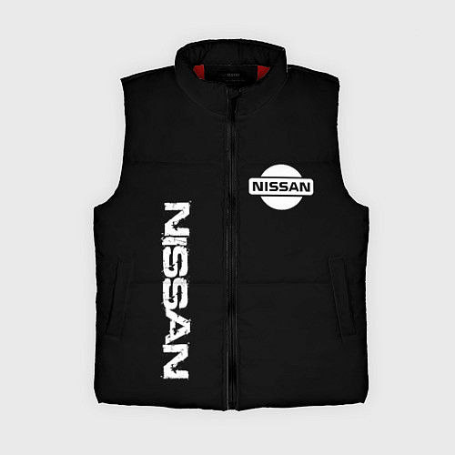 Женский жилет Nissan logo white auto / 3D-Красный – фото 1