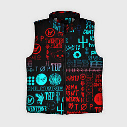 Женский жилет Twenty one pilots pattern music, цвет: 3D-светло-серый