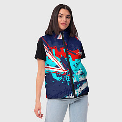 Женский жилет Яркий абстрактный узор для спорта, цвет: 3D-красный — фото 2