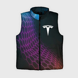 Женский жилет Tesla neon hexagon, цвет: 3D-черный