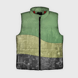 Женский жилет Футурисчтичный пейзаж города, цвет: 3D-красный