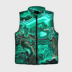 Женский жилет Малахит - зеленая текстура минерала, цвет: 3D-светло-серый