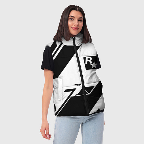 Женский жилет Rockstar game pattern / 3D-Светло-серый – фото 3