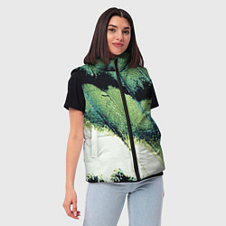 Женский жилет Зелено-черные пятна на светлом, цвет: 3D-черный — фото 2