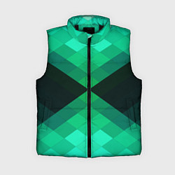 Женский жилет Изумрудная мозаика, цвет: 3D-черный