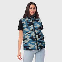 Женский жилет Пиксельный стиль камуфляж, цвет: 3D-красный — фото 2
