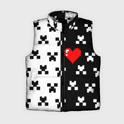 Женский жилет Minecraft pattern love, цвет: 3D-светло-серый