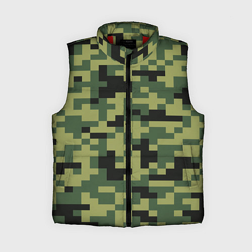 Женский жилет Камуфляжный стиль текстура пикселя / 3D-Красный – фото 1