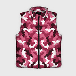 Женский жилет Розовые пиксели камуфляж, цвет: 3D-светло-серый