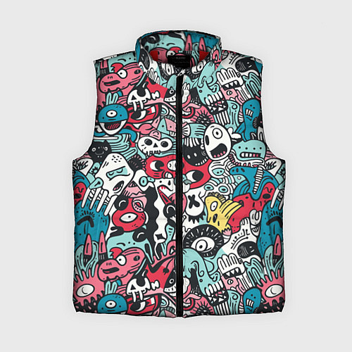 Женский жилет Дудл животные абстракция / 3D-Красный – фото 1