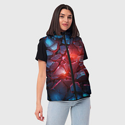 Женский жилет Синие камни с красным светом, цвет: 3D-черный — фото 2