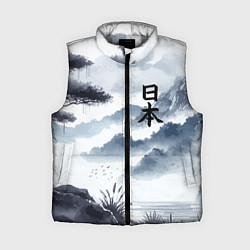 Женский жилет Японский пейзаж - нейросеть, цвет: 3D-светло-серый