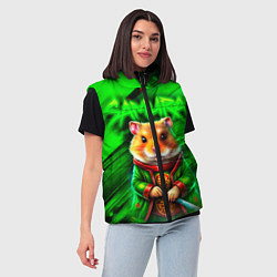 Женский жилет Хомячок самурай, цвет: 3D-черный — фото 2