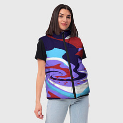 Женский жилет Клякса абстракция, цвет: 3D-черный — фото 2