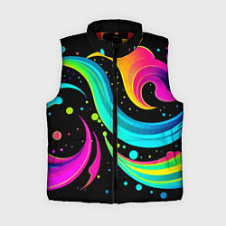 Женский жилет Яркая неоновая абстракция - нейросеть, цвет: 3D-красный