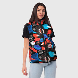 Женский жилет Разноцветный цветочный орнамент, цвет: 3D-светло-серый — фото 2