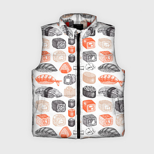 Женский жилет Орнамент суши паттерн / 3D-Красный – фото 1