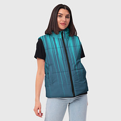 Женский жилет Абстракция вертикальные линии, цвет: 3D-красный — фото 2