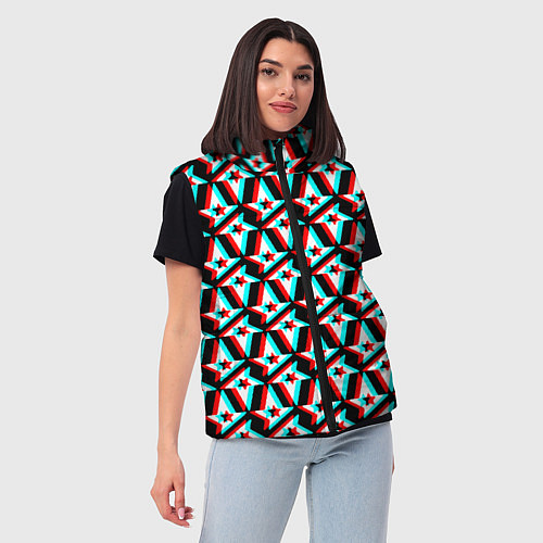 Женский жилет Астралис глитч логотип / 3D-Светло-серый – фото 3