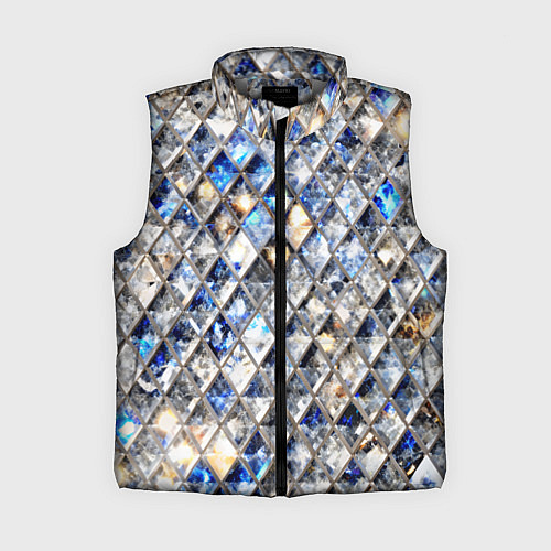 Женский жилет Хрустальные кристаллы - бриллиантовый блеск / 3D-Светло-серый – фото 1