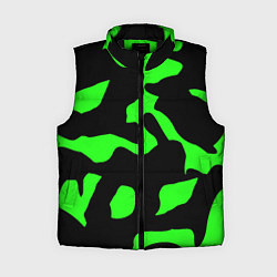 Женский жилет Зелёный камуфляж милитари, цвет: 3D-черный