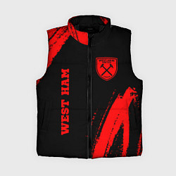Женский жилет West Ham - red gradient вертикально, цвет: 3D-черный