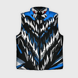 Женский жилет Абстрактные бело-синие шипы, цвет: 3D-красный