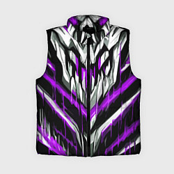 Женский жилет Фиолетово-белые ломаные клыки, цвет: 3D-черный