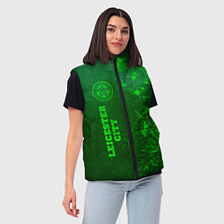 Женский жилет Leicester City - green gradient по-вертикали, цвет: 3D-черный — фото 2