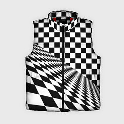 Женский жилет Шахматная психоделика иллюзия, цвет: 3D-красный