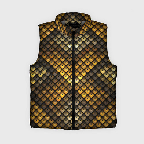 Женский жилет Кольчуга - металлическая чешуя змеи / 3D-Светло-серый – фото 1