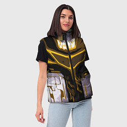 Женский жилет Yellow stripes on a black and white background, цвет: 3D-черный — фото 2