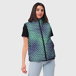 Женский жилет Геометрическая абстракция линий, цвет: 3D-черный — фото 2