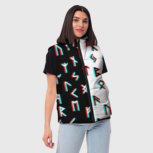 Женский жилет Doom glitch pattern / 3D-Светло-серый – фото 3