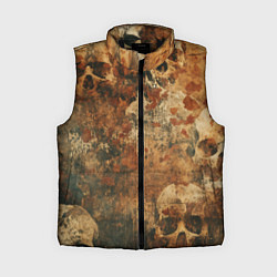 Женский жилет Грязный гранж с черепами, цвет: 3D-черный
