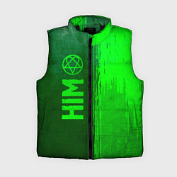 Женский жилет HIM - green gradient по-вертикали, цвет: 3D-черный