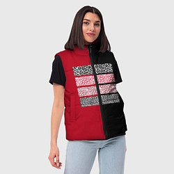 Женский жилет Черно красная тигровая аппликация, цвет: 3D-черный — фото 2