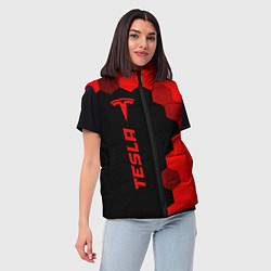 Женский жилет Tesla - red gradient по-вертикали, цвет: 3D-черный — фото 2